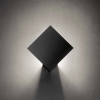 Lodes Puzzle Single Square LED-Wandleuchte schwarz matt