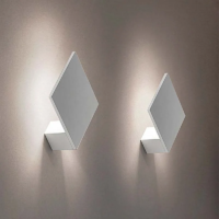 Lodes Puzzle Single Square LED-Wandleuchte weiss matt