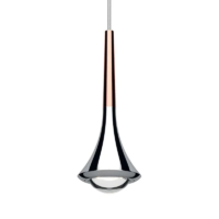 Lodes Rain LED-Pendelleuchte in Chrom rosegold