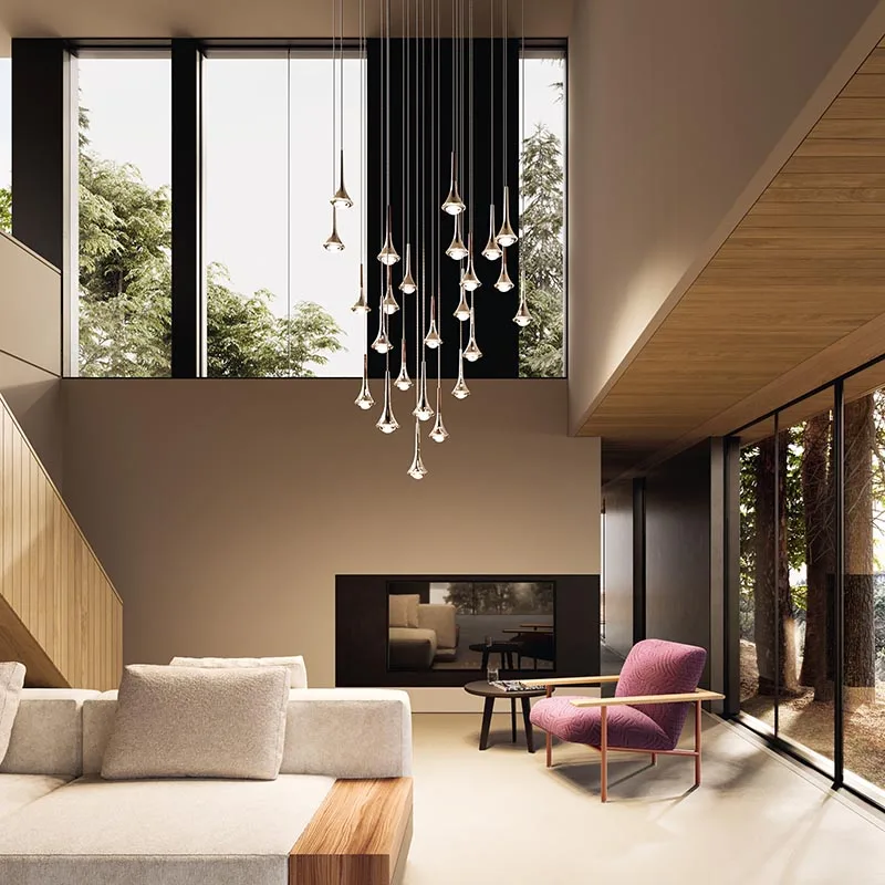 Lodes Rain LED-Pendelleuchte in Chrom