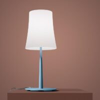 Foscarini Birdie Easy LED-Tischleuchte in hellblauer Farbe