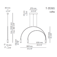 Estiluz Volta T-3536S Pendelleuchte, 3-flammig – Bild 5