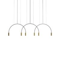 Estiluz Volta L165-3D Pendelleuchte, 6 flammig Schwarz Gold