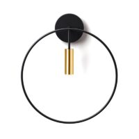 Estiluz Revolta A-3630 Wandleuchte in schwarz mit goldenen Leuchtenkopf
