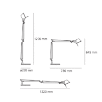 Artemide Tolomeo LED-Tischleuchte mit Anwesenheitssensor und Tischfuß – Bild 4