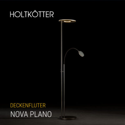 Holtkötter Nova Plano LED-Deckenfluter mit Lesearm