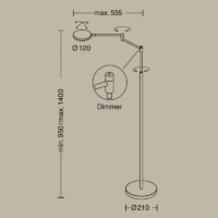 Holtkötter Plano B LED-Stehleuchte mit Tastdimmer – Bild 12