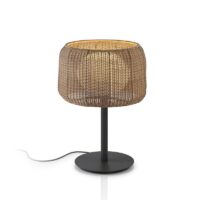 Bover Fora M Tischleuchte - Grafit braun-Beige-Rattan braun