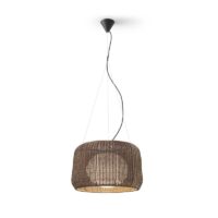Bover Fora S Pendelleuchte in Rattan braun
