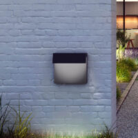 Bover Sisal A/01 LED-Außenwandleuchte Geflecht Metall Grafit Braun