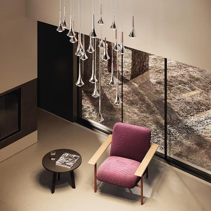 Lodes Rain LED-Pendelleuchte in Chrom – Bild 3