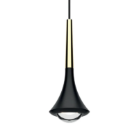 Lodes Rain LED-Pendelleuchte in Schwarz matt Gold