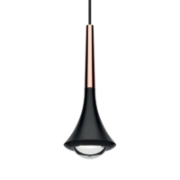 Lodes Rain LED-Pendelleuchte in Schwarz matt rose gold