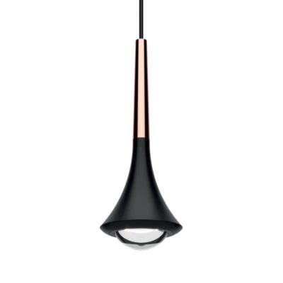 Lodes Rain LED-Pendelleuchte in Schwarz matt rose gold