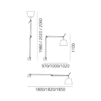 Artemide Tolomeo Mega LED Wall Wandleuchte Aluminium mit Dimmer – Bild 3