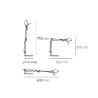 Artemide Tolomeo Micro LED Tischleuchte mit Tischklemme – Bild 2