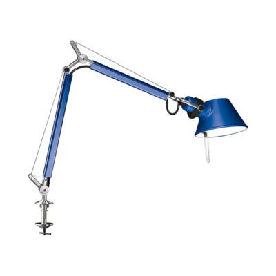 Artemide Tolomeo Micro Tischleuchte mit Tischklemme blau