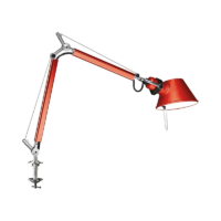 Artemide Tolomeo Micro Tischleuchte mit Tischklemme in rot