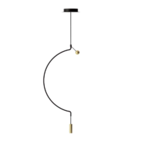 Axolight Liaison 1 LED-Pendelleuchte einflammig Schwarz Matt Gold