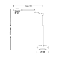 Holtkötter Plano T LED-Tischleuchte mit Tastdimmer – Bild 11