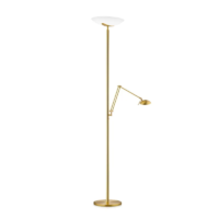 Knapstein Alma L LED-Deckenfluter mit Leselicht Messing matt