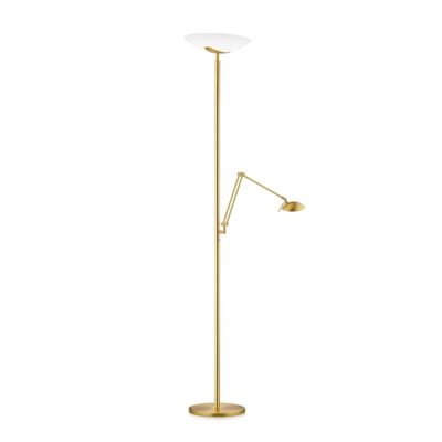 Knapstein Alma L LED-Deckenfluter mit Leselicht Messing matt