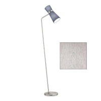 Knapstein YUNA-S LED-Stehleuchte mattnickel, Schirm foggy grey