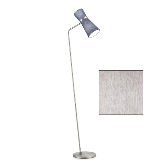 Knapstein YUNA-S LED-Stehleuchte mattnickel, Schirm foggy grey