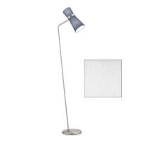 Knapstein YUNA-S LED-Stehleuchte mattnickel, Schirm weiß