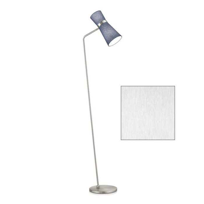 Knapstein YUNA-S LED-Stehleuchte mattnickel, Schirm weiß