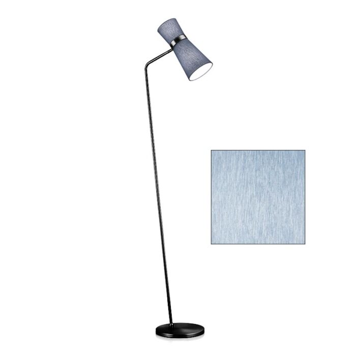 Knapstein YUNA-S LED-Stehleuchte schwarz, Schirm spruce blue