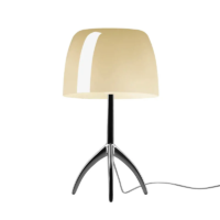 Foscarini Lumiere Grande Tischleuchte mit Dimmer Chrom warmweiss