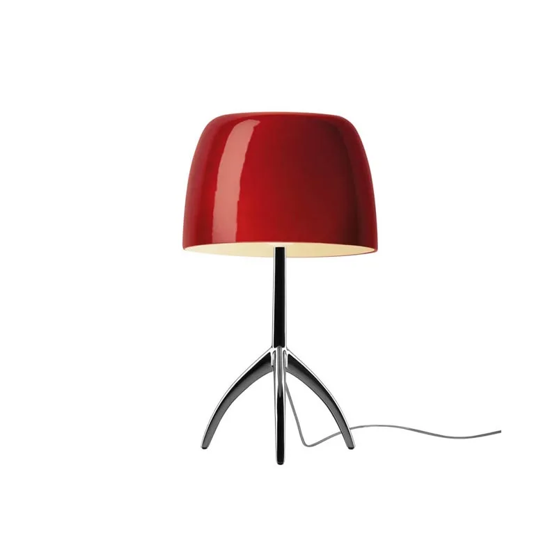 Foscarini Lumiere Piccola Tischleuchte Chrom rot