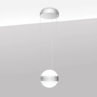 CINI & NILS Sferico Sospeso LED-Pendelleuchte Silber opal