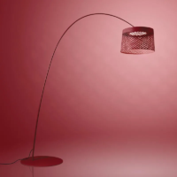 Foscarini Twiggy Grid LED-Stehleuchte Außen Rot