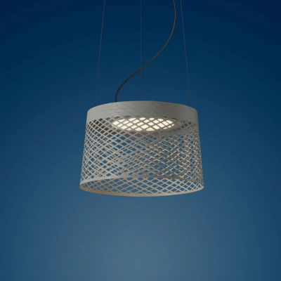Foscarini Twiggy Grid LED-Pendelleuchte Außen Beige Grau