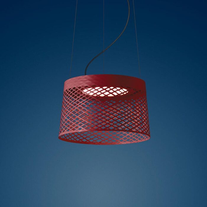Foscarini Twiggy Grid LED-Pendelleuchte Außen Rot
