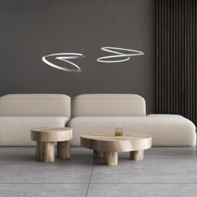 Nemo Kepler Petite LED-Pendelleuchte über Wohnzimmer Tisch