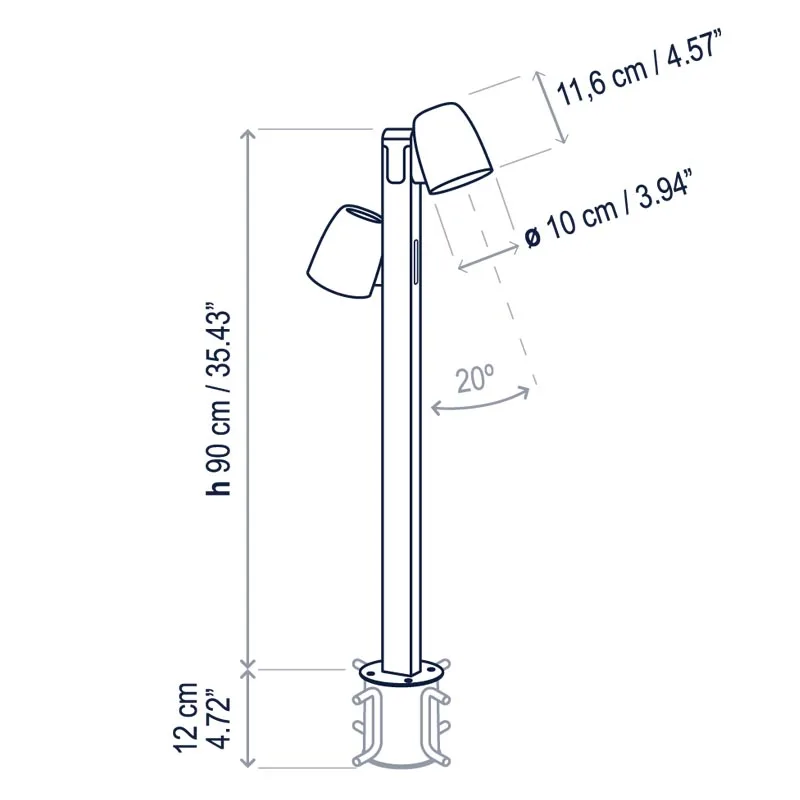 Bover Nut B/90/2L Outdoor LED-Pollerleuchte – Bild 7