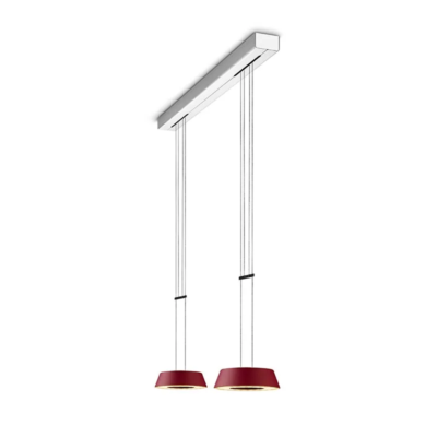 OLIGO Glance LED-Pendelleuchte 2-flammig Rot matt