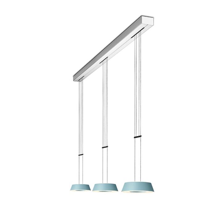 OLIGO Glance LED-Pendelleuchte 3-flammig Aquamarine