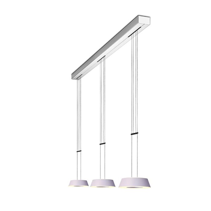 OLIGO Glance LED-Pendelleuchte 3-flammig Viola