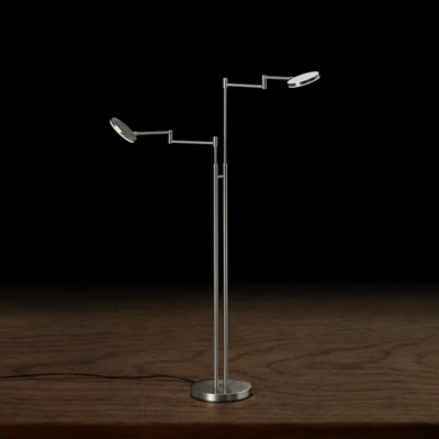 Holtkötter Plano Twin LED-Stehleuchte mit Tastdimmer Aluminium Matt