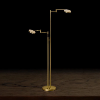 Holtkötter Plano Twin LED-Stehleuchte mit Tastdimmer Messing