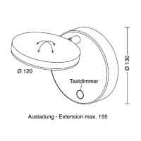 Holtkötter Plano WD LED-Wandleuchte mit Tastdimmer – Bild 7