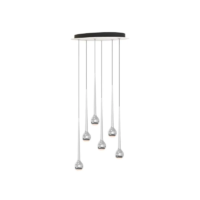 GRAU Falling Sun Water mit 6 Pendel Polished