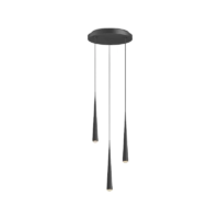 GRAU Niceone Rain Pendelleuchte 3-flammig Schwarz
