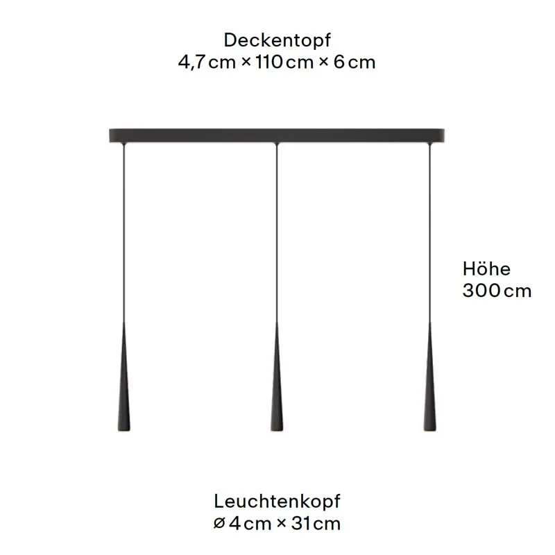 GRAU Niceone Trace Pendelleuchte 3-flammig – Bild 6