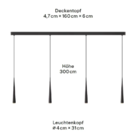 GRAU Niceone Trace Pendelleuchte 4-flammig – Bild 5