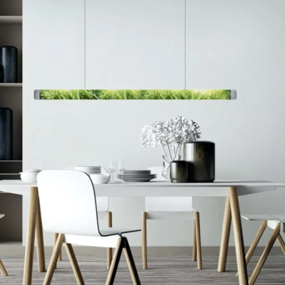 Grimmeisen Onyxx Linea Pro Pendelleuchte Stylecover Dibond über Esstisch